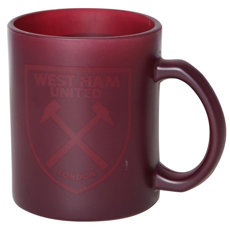 West Ham Claret Frosted Glass Mug