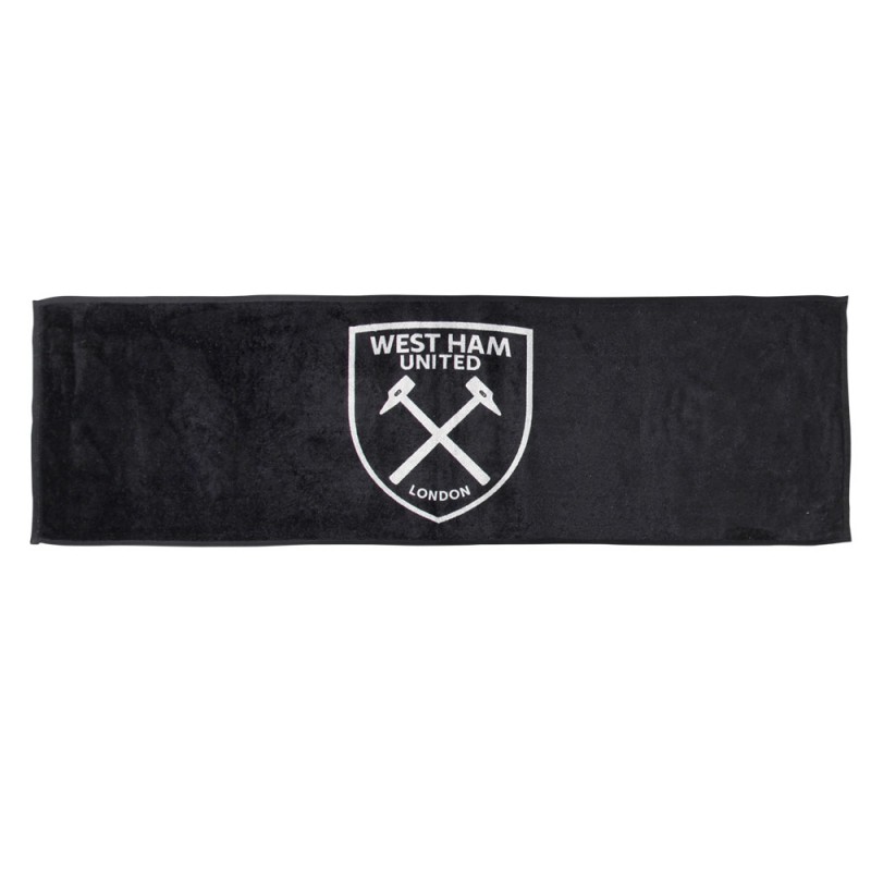 Black Silver Print Crest Gym Towel