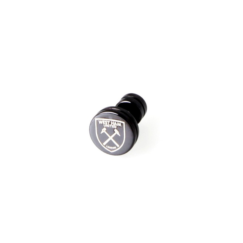 West Ham Black Crest Stainless Steel Ear Stud West Ham Black Crest Stainless Steel Ear Stud