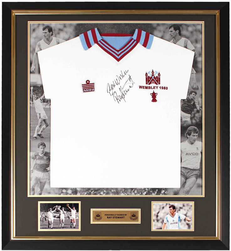 1980 Framed Stewart Away Signed Shirt