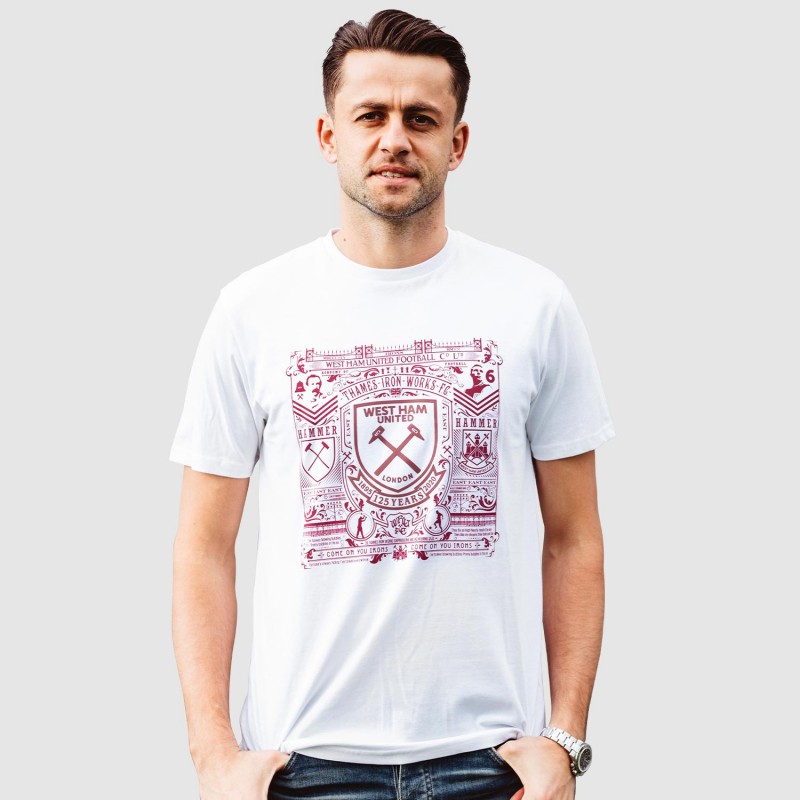 West Ham 125 - White History Print T-Shirt