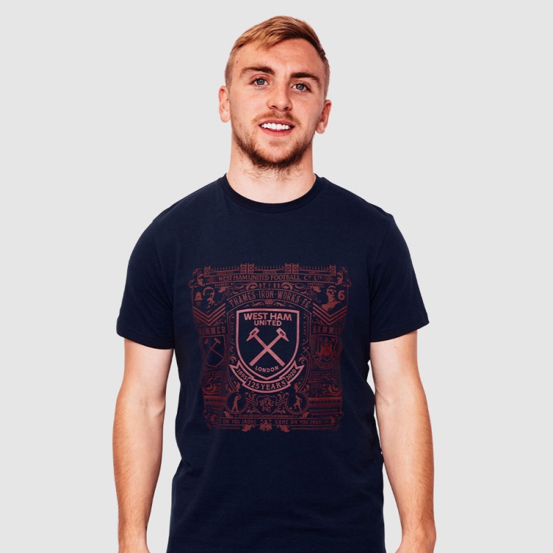 West Ham 125 - Navy History Print T-Shirt