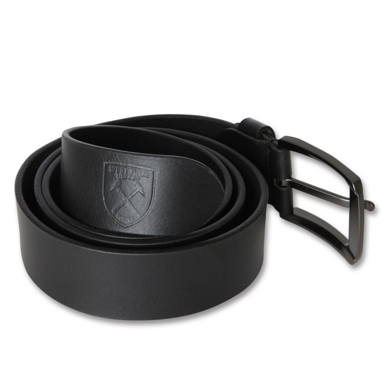 West Ham Black Leather Belt