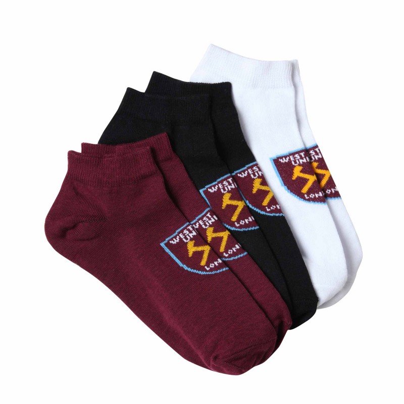 West Ham 3 Pack Trainer Socks West Ham 3 Pack Trainer Socks