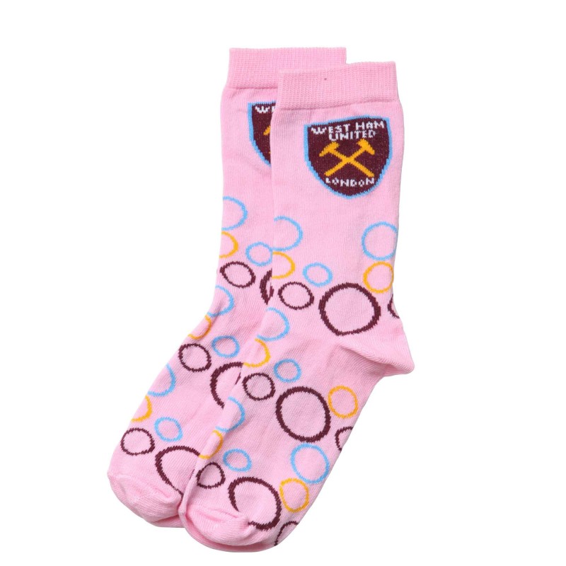West Ham Womens Pink Bubbles Socks West Ham Womens Pink Bubbles Socks