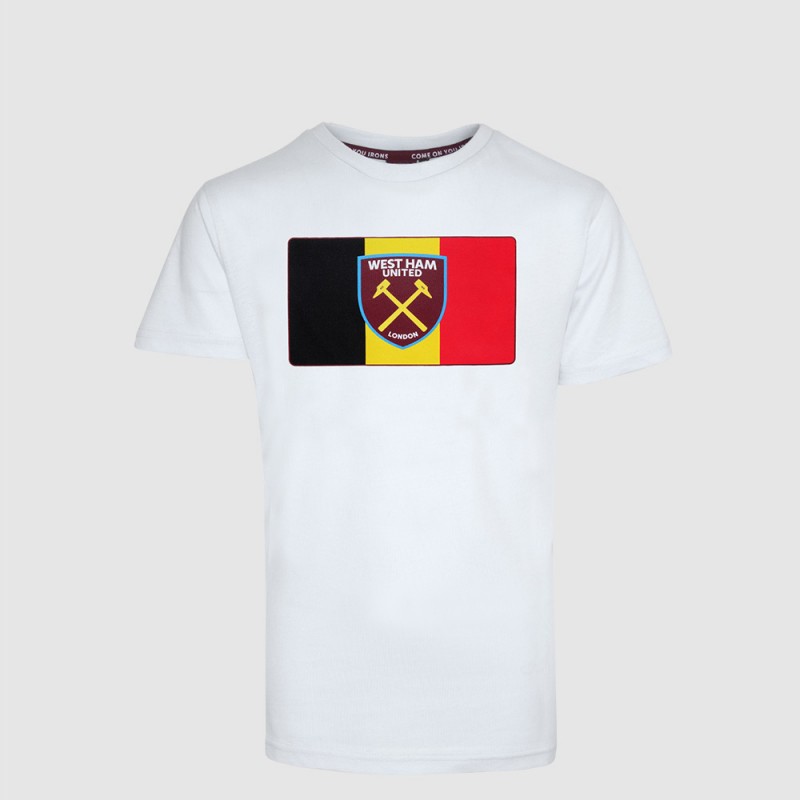 2418 - White Belgium Flag/Crest T-Shirt