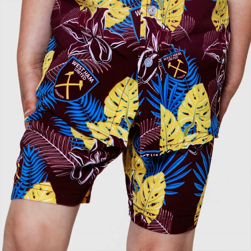 Junior Claret Hawaiian Shorts