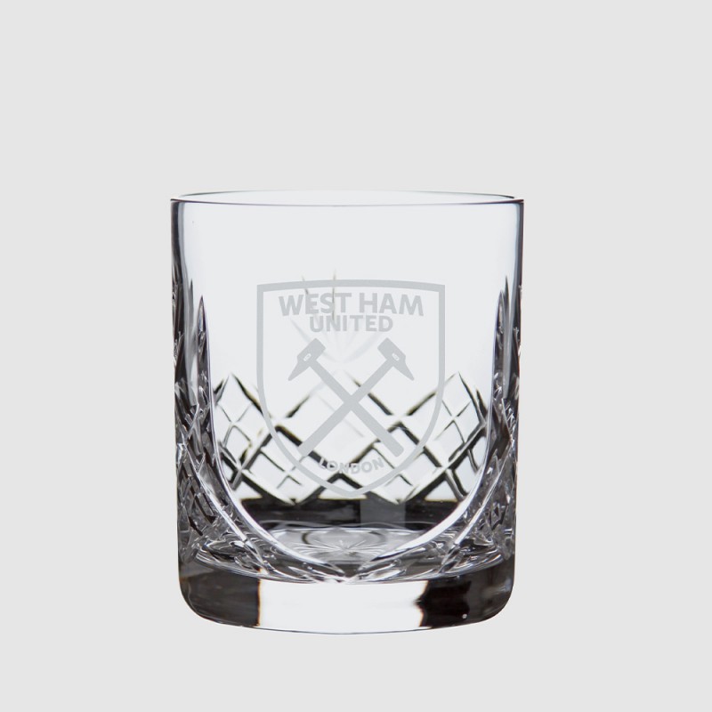 West Ham Crystal Whiskey Glass