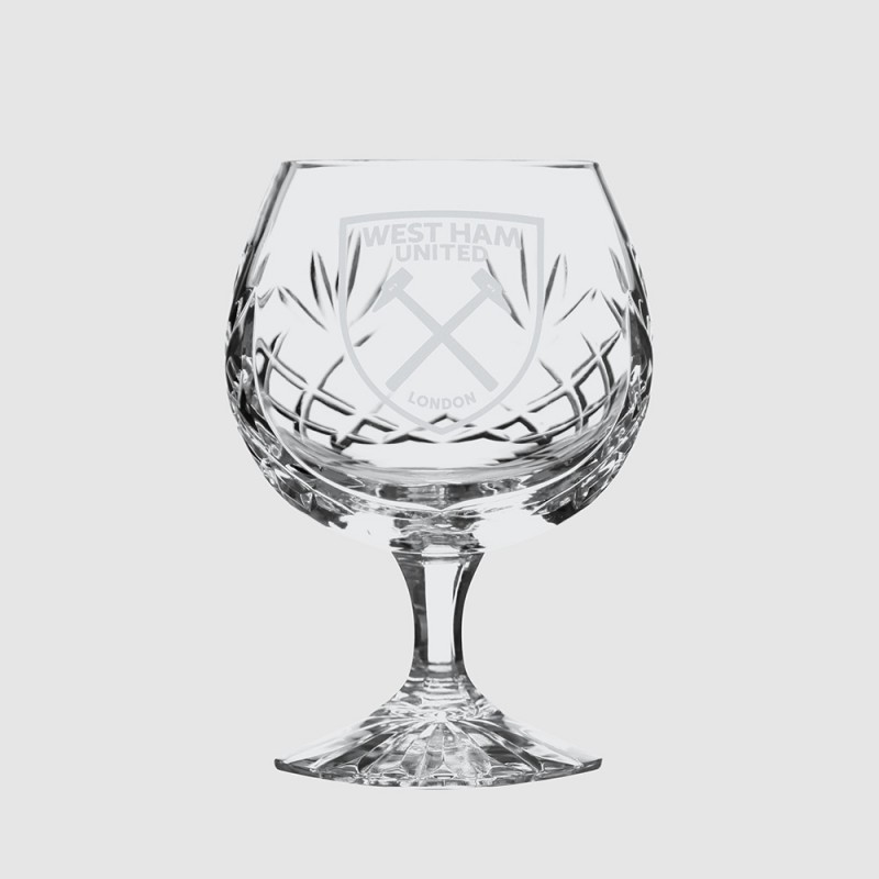 West Ham Crystal Brandy Glass