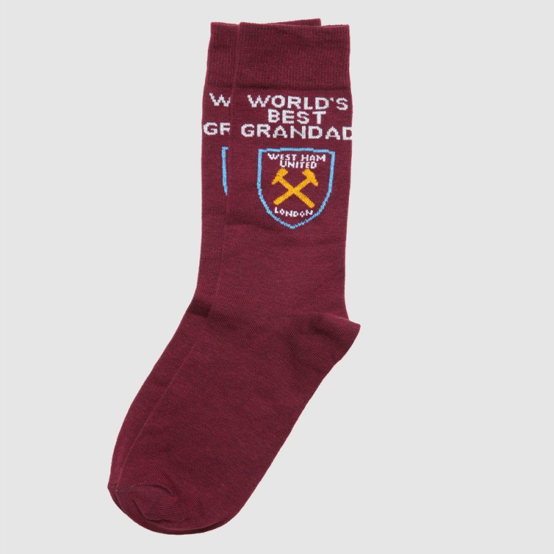 West Ham Worlds Best Grandad Socks West Ham Worlds Best Grandad Socks