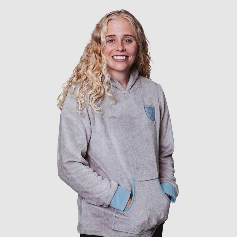 Womens Grey Fluffy Pyjamas