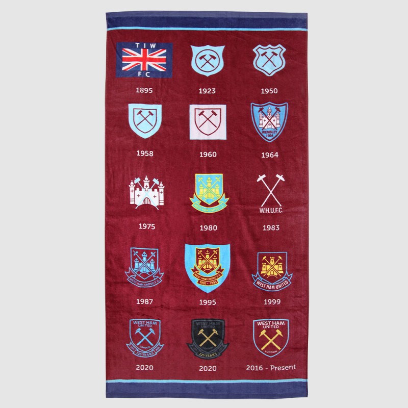 Crest History Towel - Claret Crest History Towel - Claret