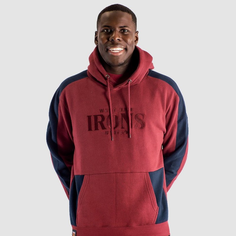 Claret Irons Panel Hoodie