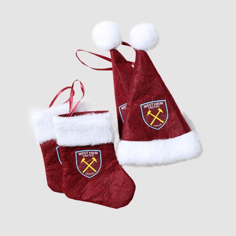 West Ham 4 Pack Hat And Stocking Decorations