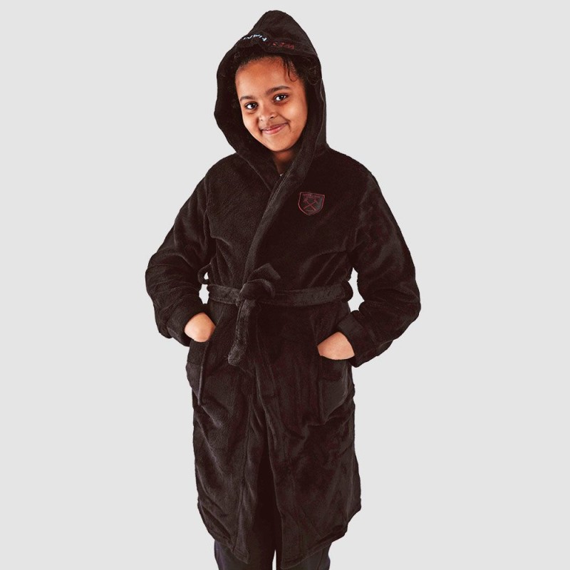 West Ham Junior Black Dressing Gown West Ham Junior Black Dressing Gown