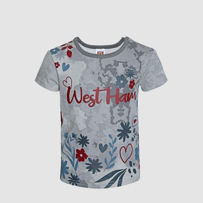 West Ham Baby Grey Distressed T-Shirt