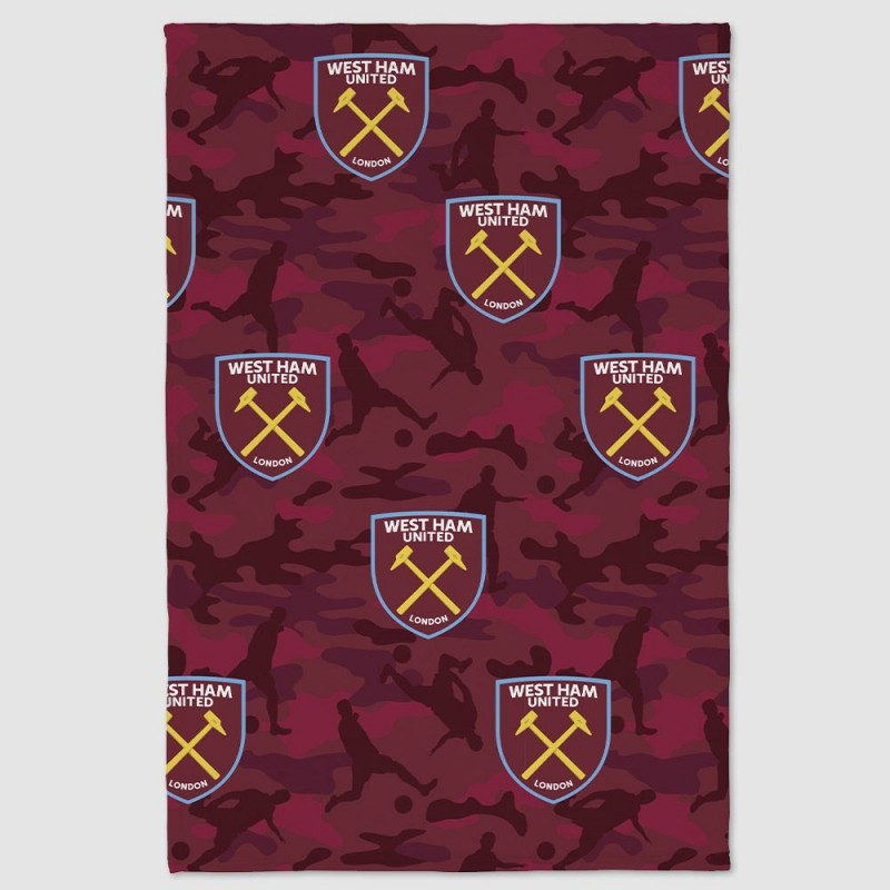 West Ham Camo Crest Luxury Fleece Blanket West Ham Camo Crest Luxury Fleece Blanket