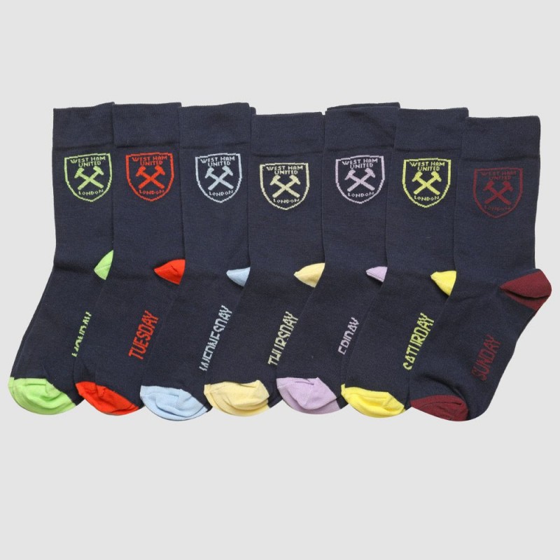 West Ham Crest Days Of The Week Sock Pack West Ham Crest Days Of The Week Sock Pack