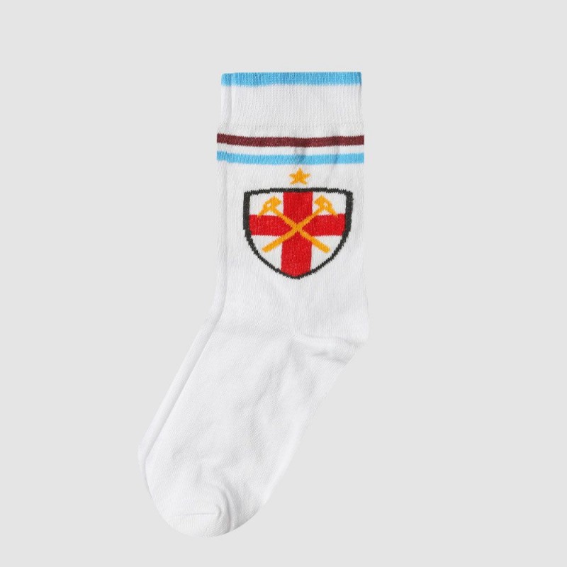 West Ham Junior White Club & Country Socks