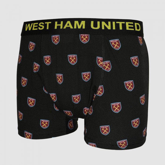 West Ham Black Crest Boxer Shorts West Ham Black Crest Boxer Shorts
