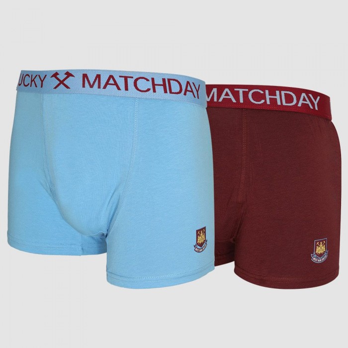 West Ham 2 Pack Lucky Matchday Boxer Shorts West Ham 2 Pack Lucky Matchday Boxer Shorts