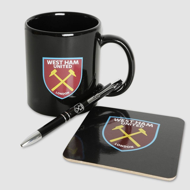 West Ham Mug Coaster & Pen Set West Ham Mug Coaster & Pen Set