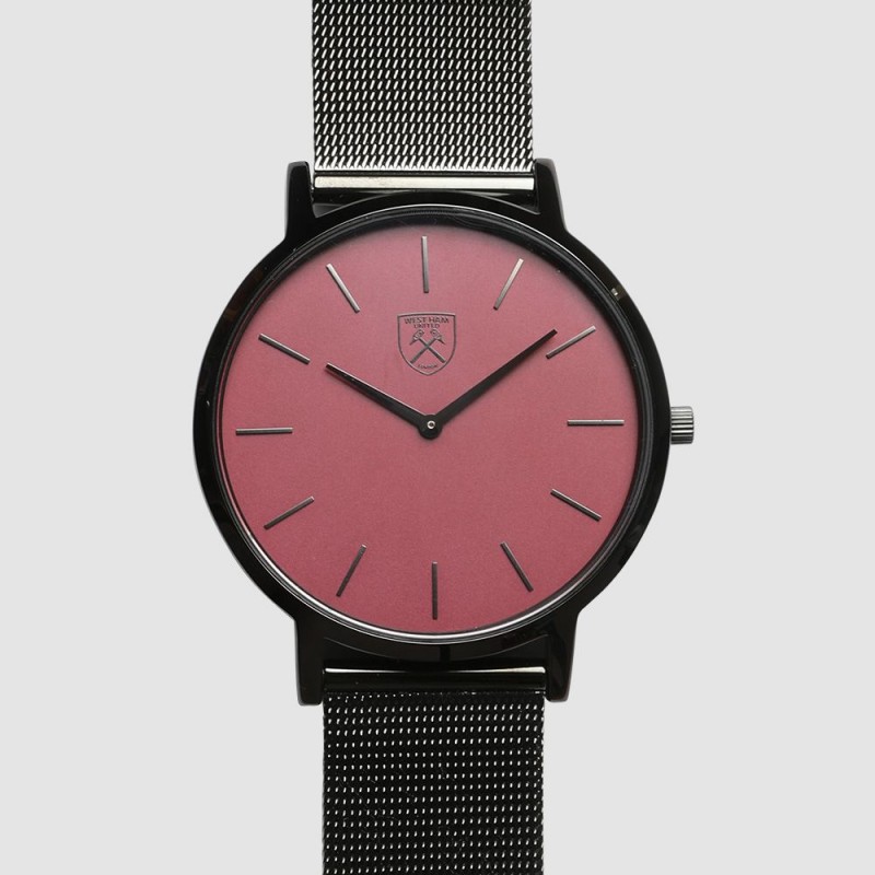 West Ham Mens Black Mesh Strap Crest Watch West Ham Mens Black Mesh Strap Crest Watch