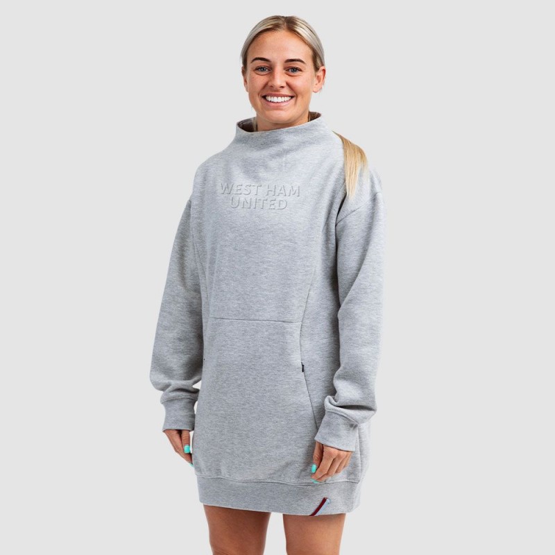 West Ham Womens Grey Long Sweatshirt