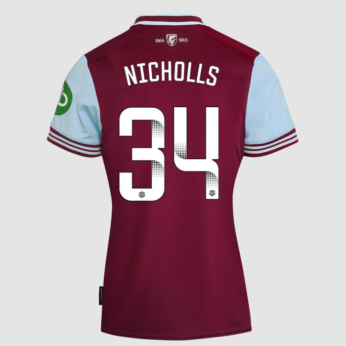 Women's Under 18 Home Shirt 24/25 - Claret/Blue