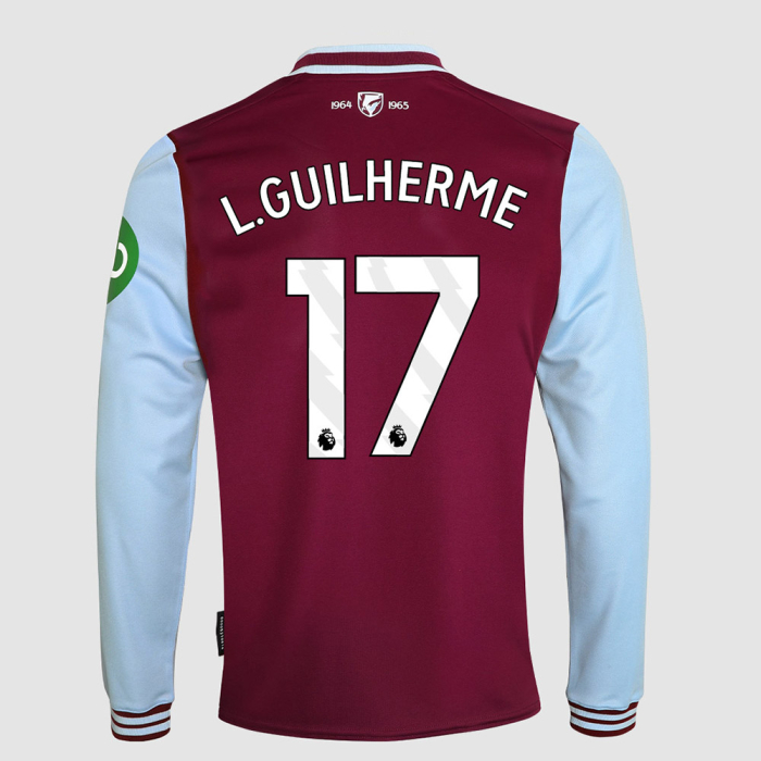Junior Long Sleeve Home Shirt 24/25 - Claret/Blue
